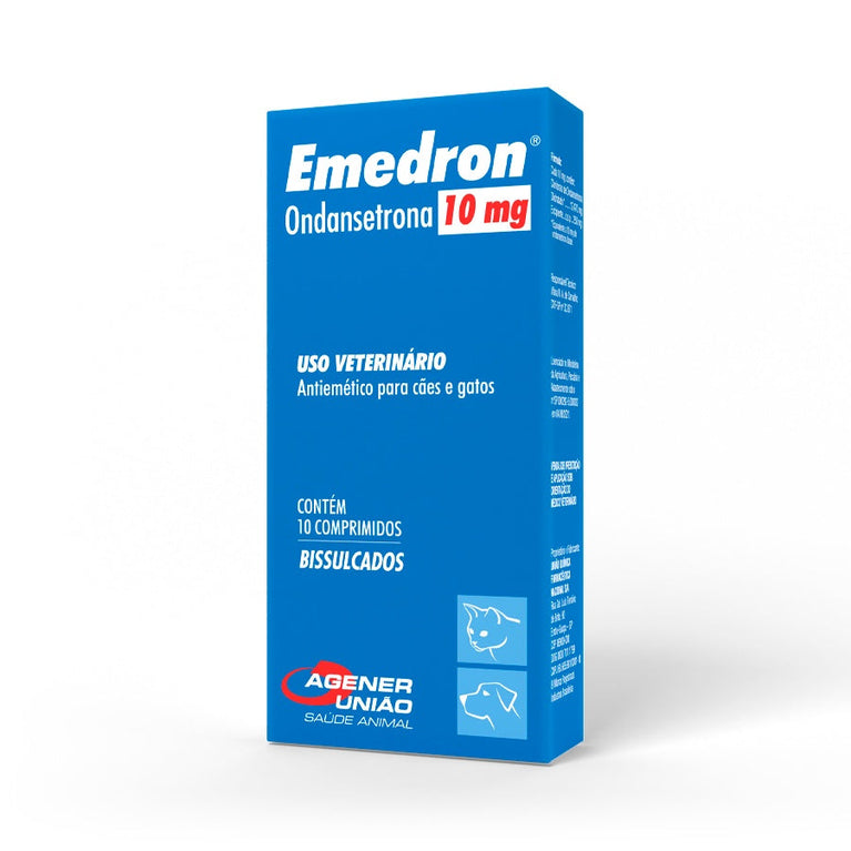 Antiemético Emedron Agener para Cães e Gatos 10 mg 10 Comprimidos