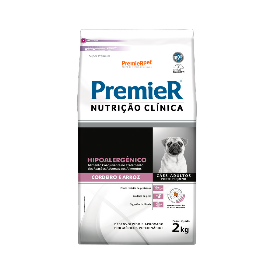 Ração PremieR Nutrição Clínica Hipoalergênica para Cães Pequenos Cordeiro e Arroz