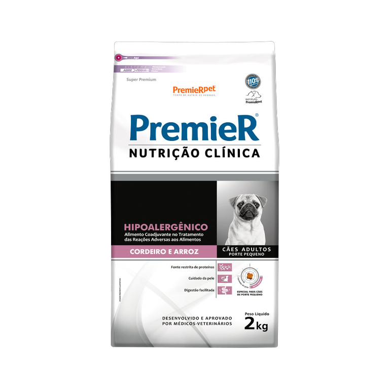 Ração PremieR Nutrição Clínica Hipoalergênica para Cães Pequenos Cordeiro e Arroz