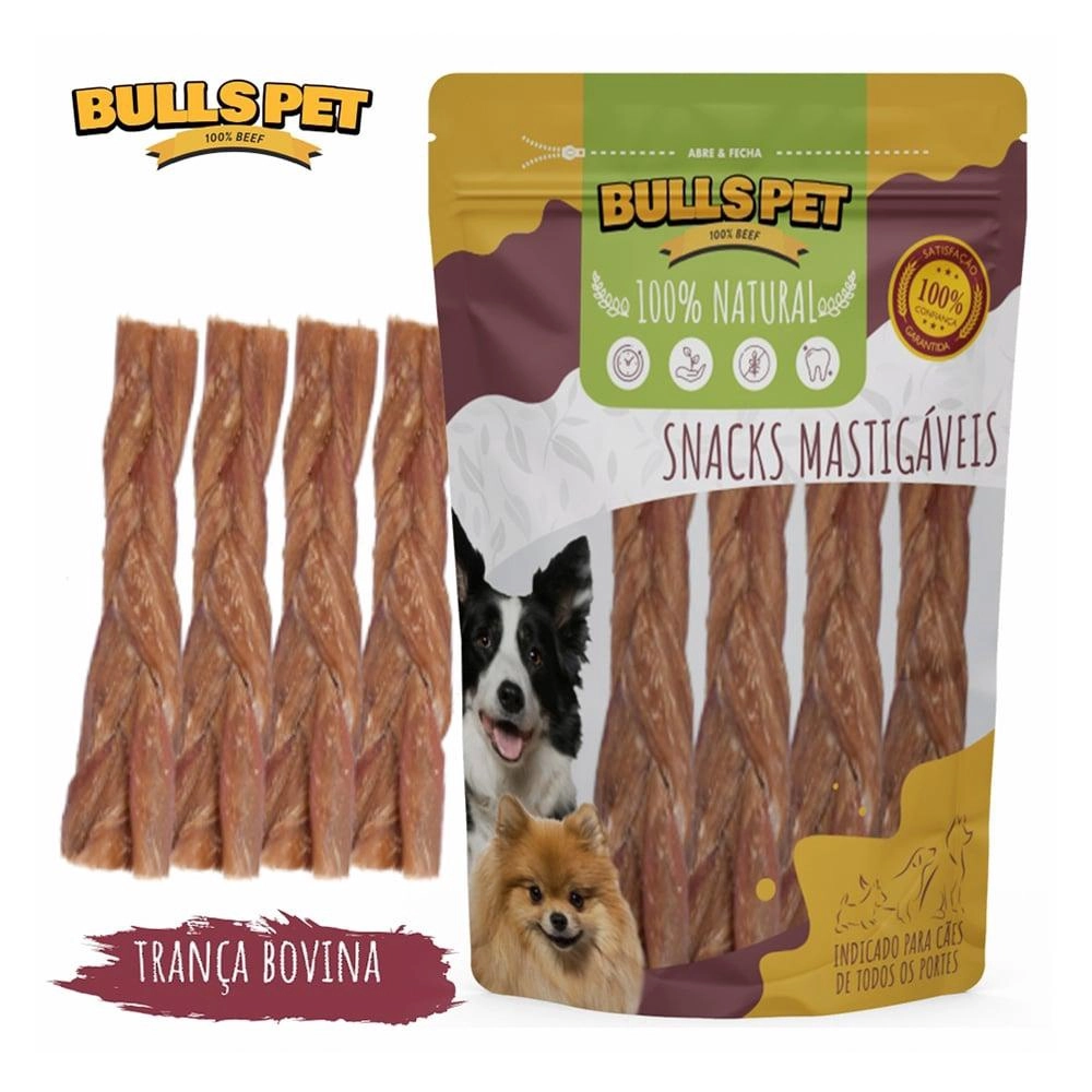 Petisco Puresnack Trança Bexiga Bovina para Cães 3 Unidades