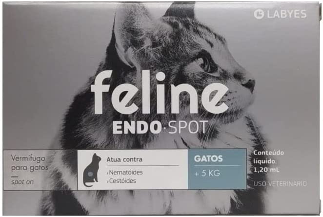 Vermífugo Labyes Feline Endospot para Gatos acima de 5 Kg pipeta de 1,2 mL