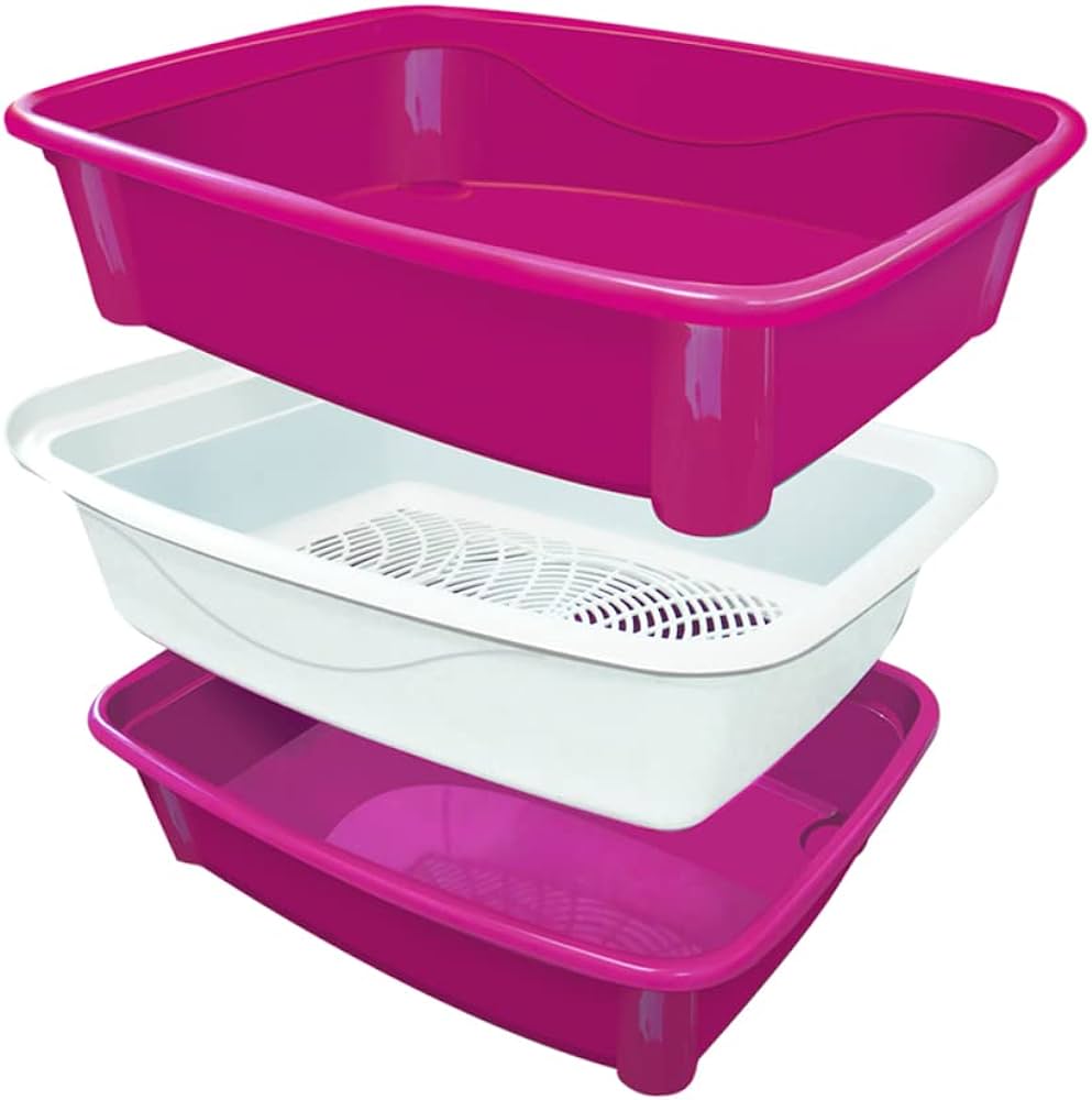 Bandeja Higiênica Classic Furacão Pet para Gatos Rosa