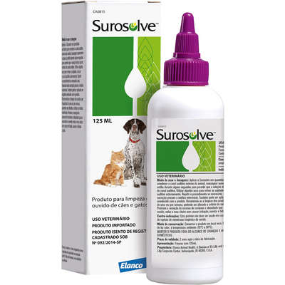 Limpeza dos Ouvidos Surosolve Elanco para Cães e Gatos 125 mL