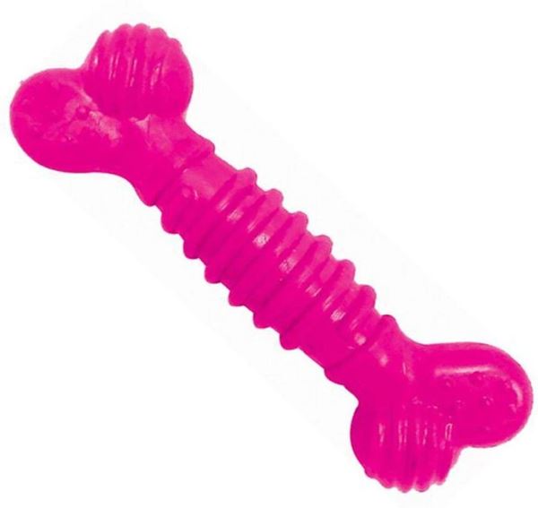 Brinquedo para Cães Furacão Pet Osso Superbone Borracha Rosa