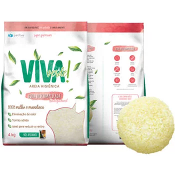 Kit 4 unidades Areia Higiênica Viva Verde Vida Descomplicada 4 Kg