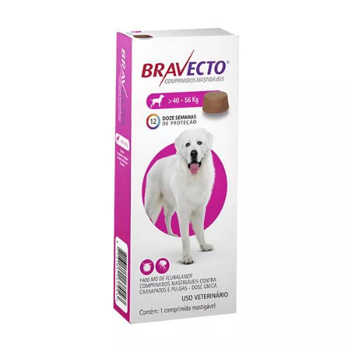 Antipulgas e Carrapatos Bravecto para Cães de 40 a 56 Kg 1 Comprimido