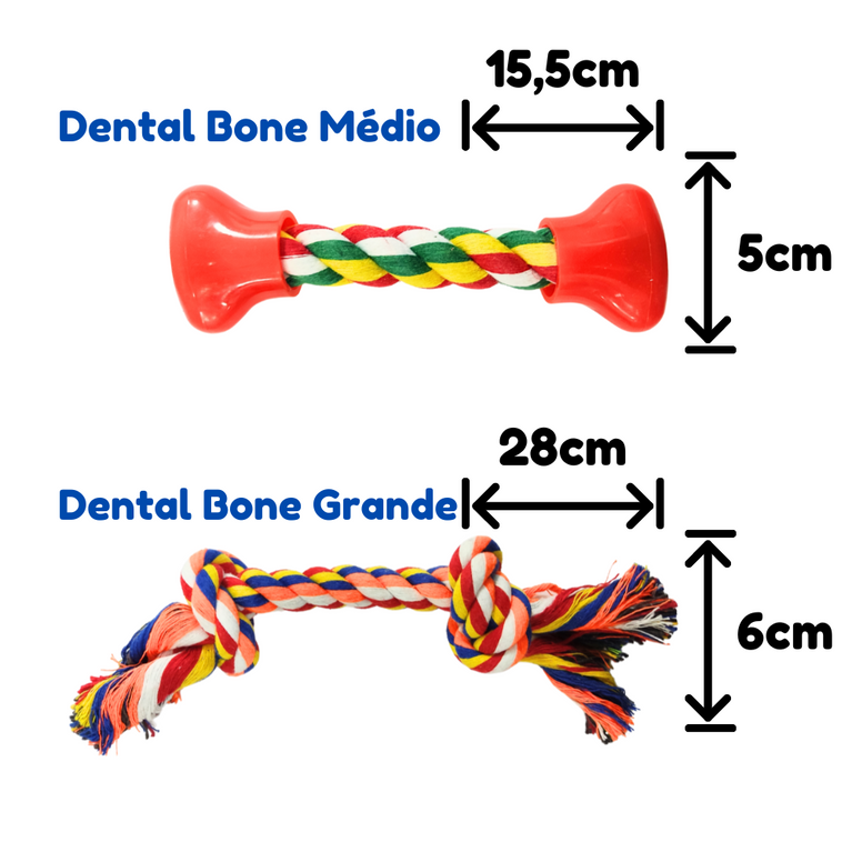 Brinquedo de Corda Chalesco Dental Bone Grande para Cães