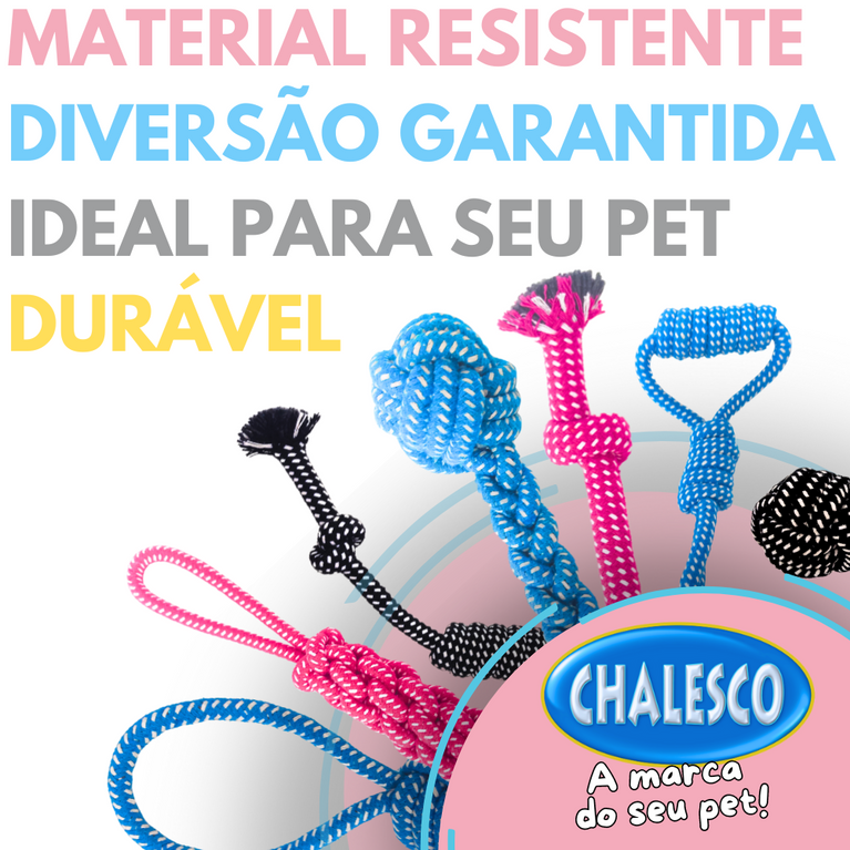 Brinquedo de Corda Chalesco Rope Coin para Cães Cores Sortidas