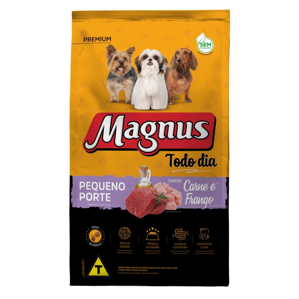 Ração Magnus Todo Dia para Cães Adultos de Pequeno Porte Sabor Carne e Frango