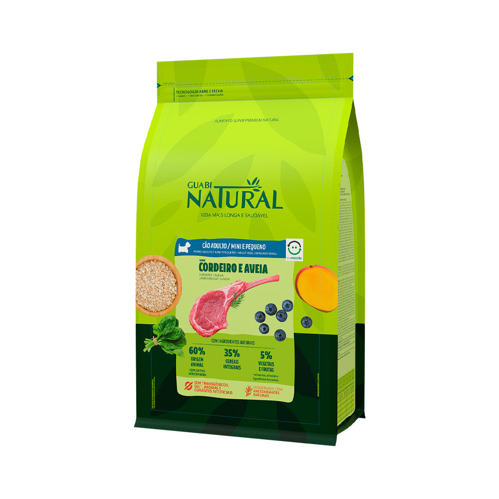 Ração Guabi Natural para Cães Adultos Porte Mini e Pequeno Cordeiro e Aveia 1,0 Kg