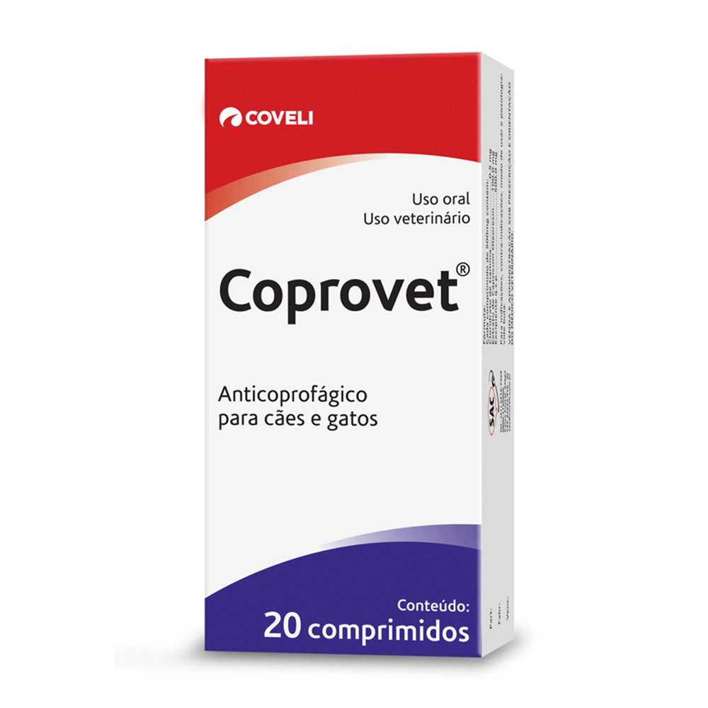 Anticoprofágico Coprovet Coveli para Cães e Gatos 20 Comprimidos