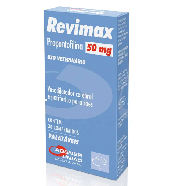 Vasodilatador Revimax Agener para Cães 50 mg 30 Comprimidos