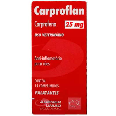 Anti-inflamatório Carproflan Agener para Cães 25 mg 14 Comprimidos