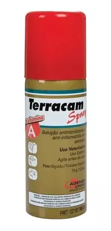 Spray Antimicrobiano e Anti-inflamatório Terracam Agener para Cães e Bovinos 125 mL