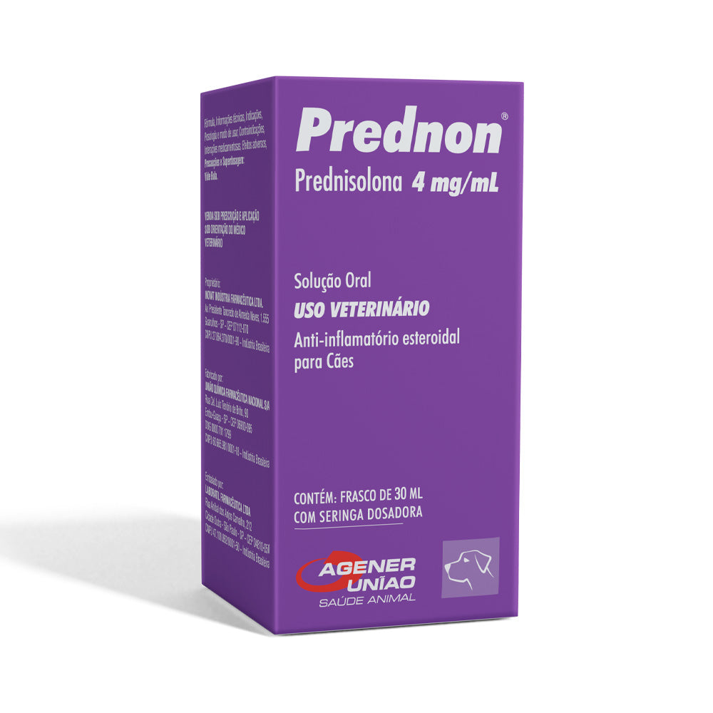 Anti-inflamatório Agener União Prednon para Cães 4 mg/mL 30 mL