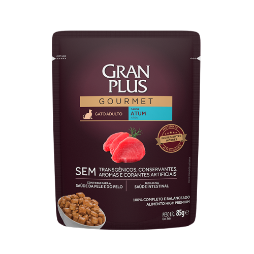 Ração Úmida Granplus Gourmet para Gatos Sabor Atum 85 g