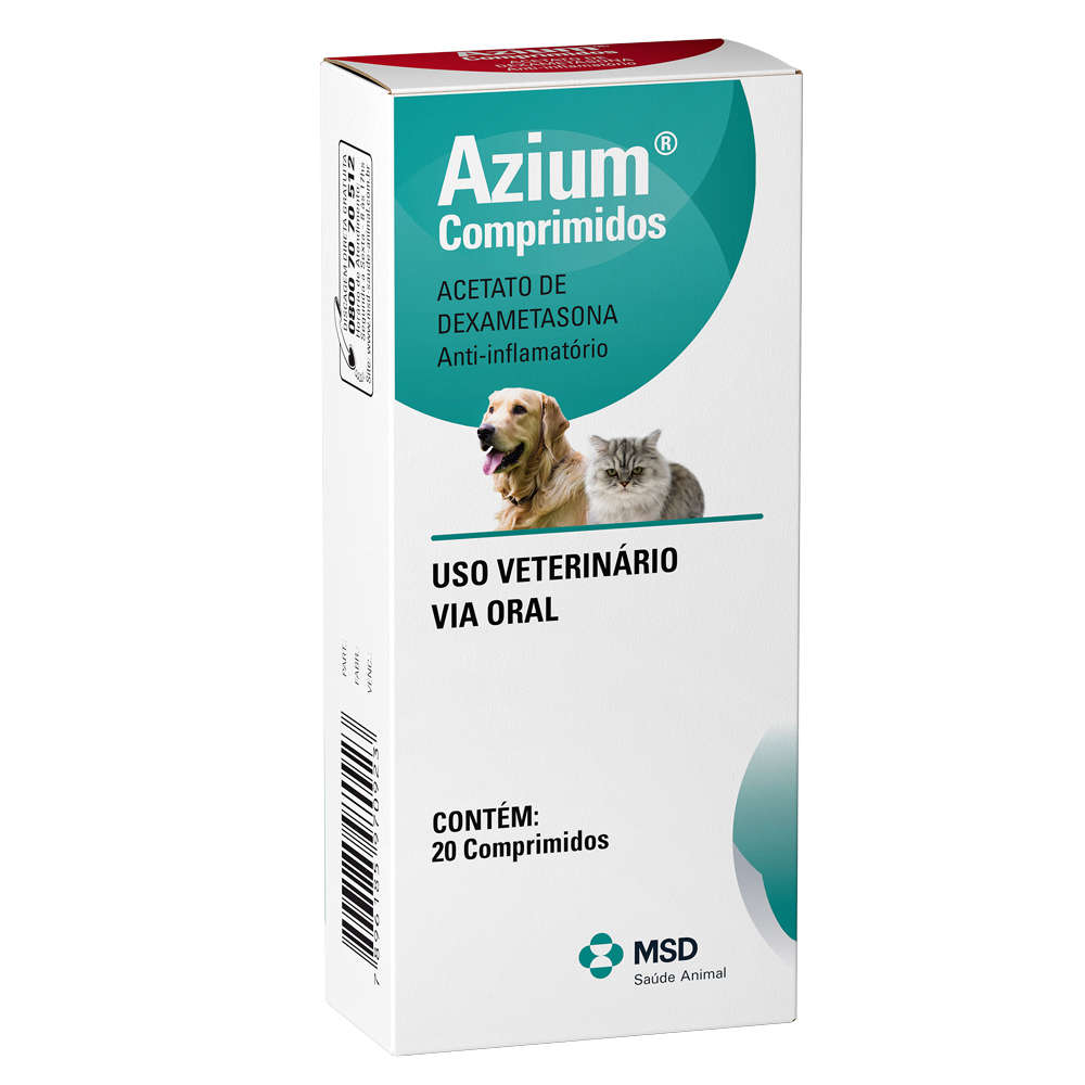 Anti-inflamatório MSD Azium para Cães e Gatos 20 Comprimidos