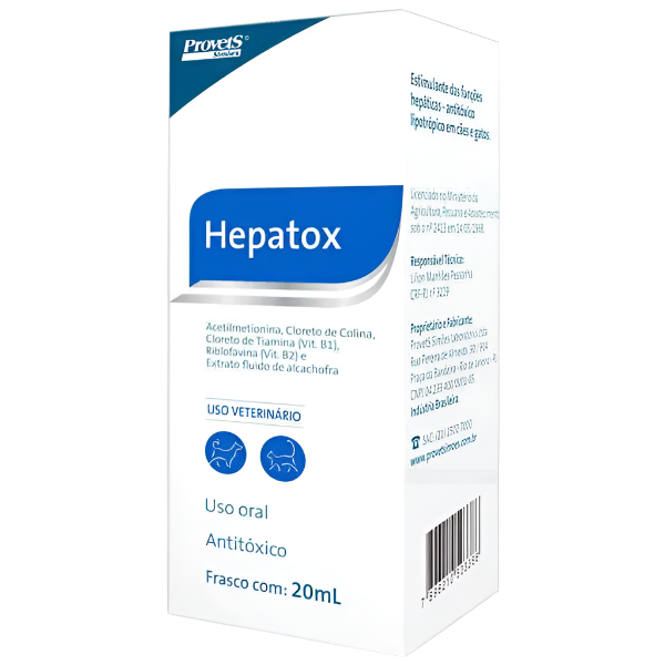 Antitóxico Provets Hepatox para Cães e Gatos Provets 20 mL