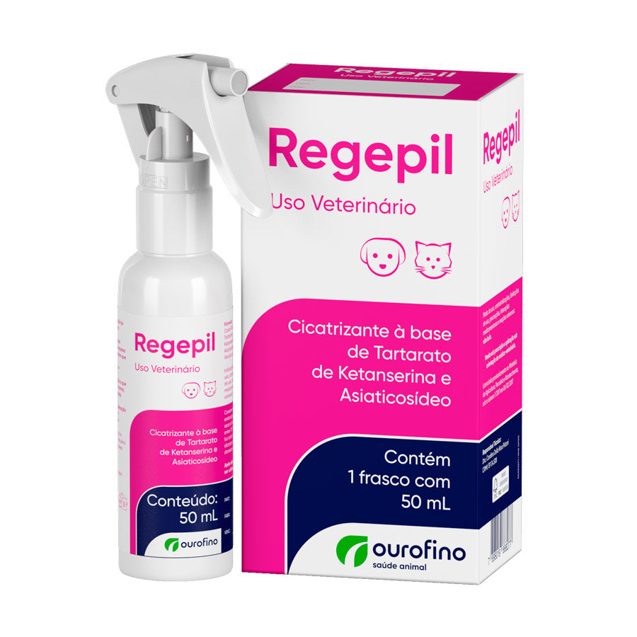 Spray Cicatrizante Regepil Ourofino para Cães e Gatos 50 mL