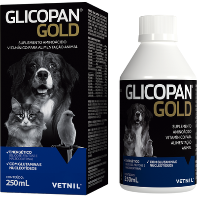 Glicopan Gold Suplemento de Vitaminas para Cães e Gatos Vetnil 250 mL