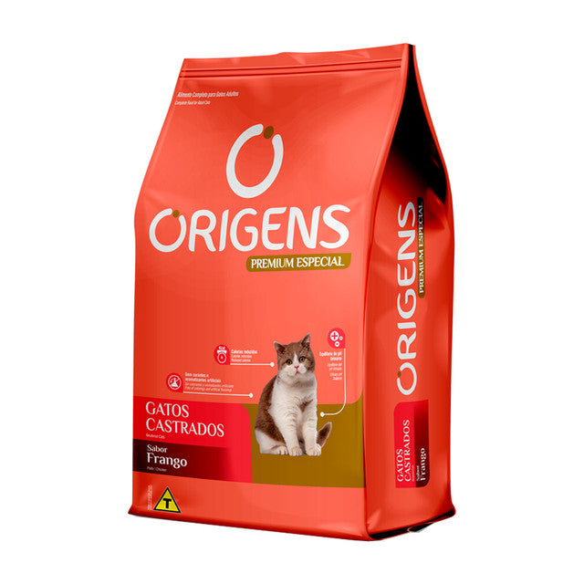 Ração Origens Premium Special para Gatos Castrados Sabor Frango