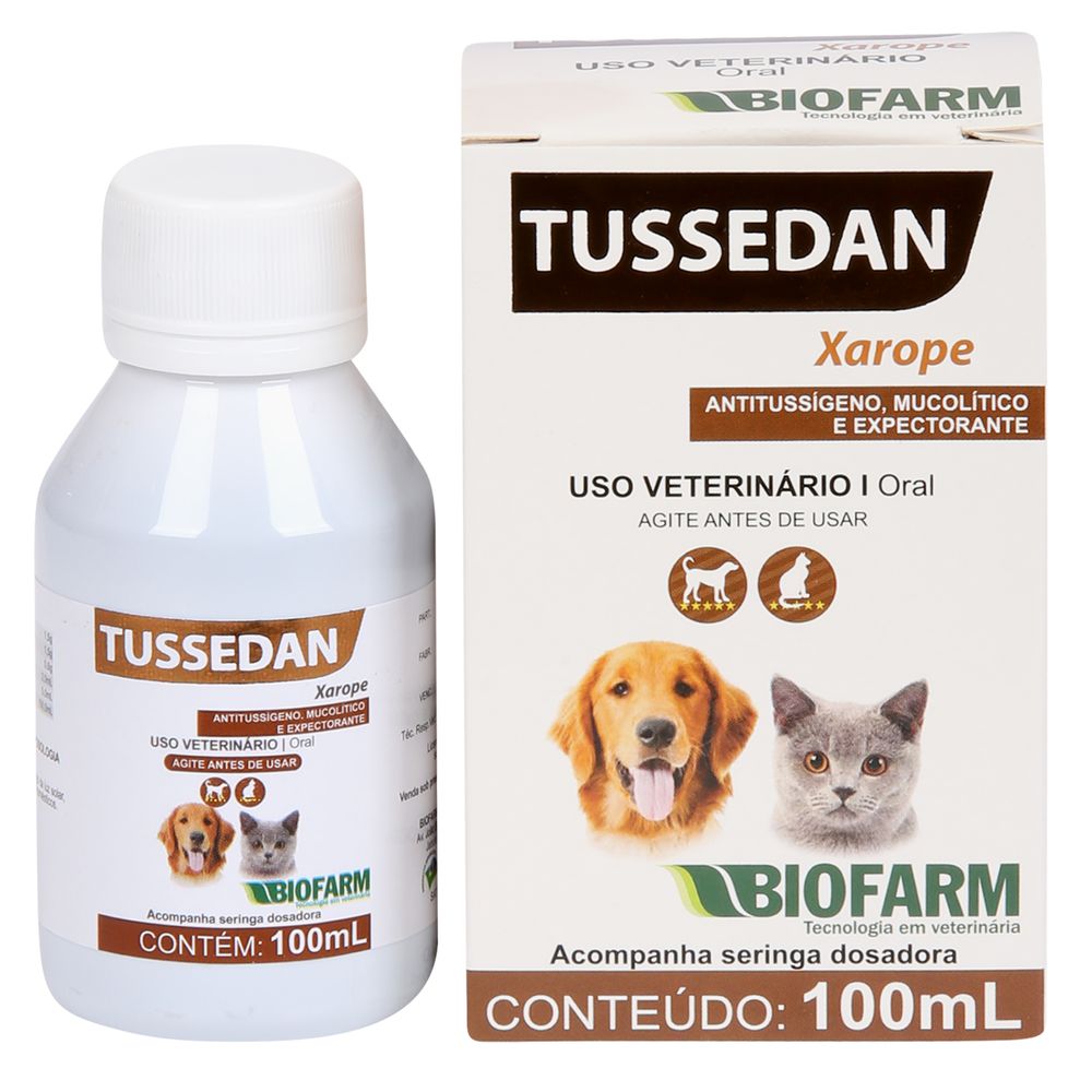 Xarope Tussedan Biofarm para Cães e Gatos 100 mL