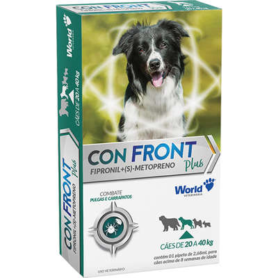 Antipulgas e Carrapatos Confront Plus World Veterinária para Cães de 20 a 40 Kg 2,68 mL