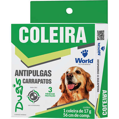 Coleira Antipulgas e Carrapatos Dug's World Veterinária para Cães Tamanho Único