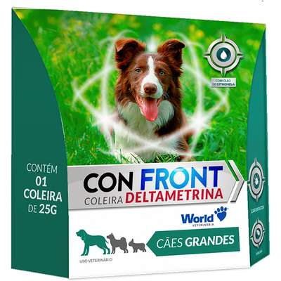 Coleira Antipulgas Confront Deltametrina World Veterinária para Cães de Grande Porte 25 g