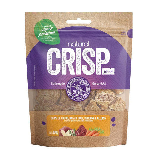 Petisco Natural Crisp Blend para Cães Chips de Angus, Batata Doce, Cenoura e Alecrim 100 g