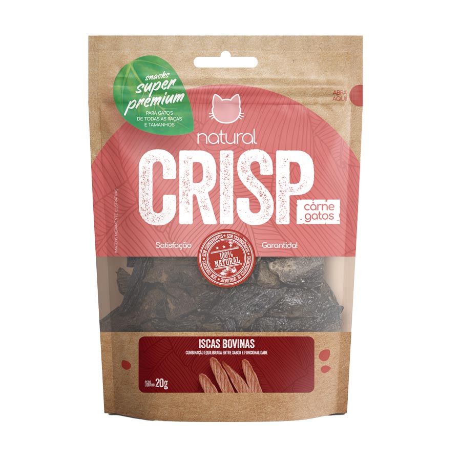 Petisco Natural Crisp Blend para Gatos Iscas Bovinas 20 g