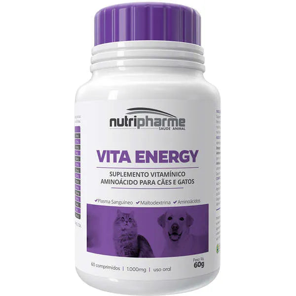 Suplemento Vitamínico Vitaenergy Nutripharme para Cães e Gatos 60 Comprimidos