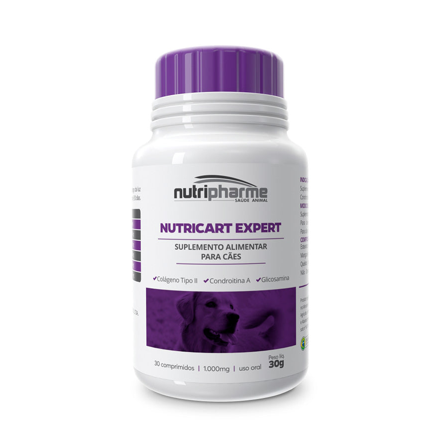 Suplemento Vitamínico Nutricart Expert 1000 Nutripharme para Cães e Gatos 30 Comprimidos