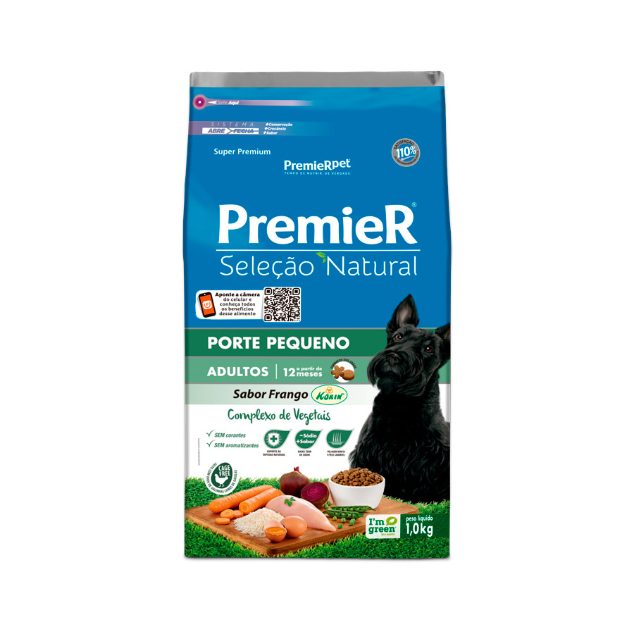 Ração PremieR Seleção Natural para Cães Adultos de Raças Pequenas Sabor Frango