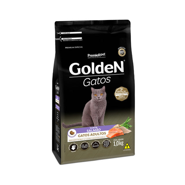 Ração Golden para Gatos Adultos Sabor Salmão