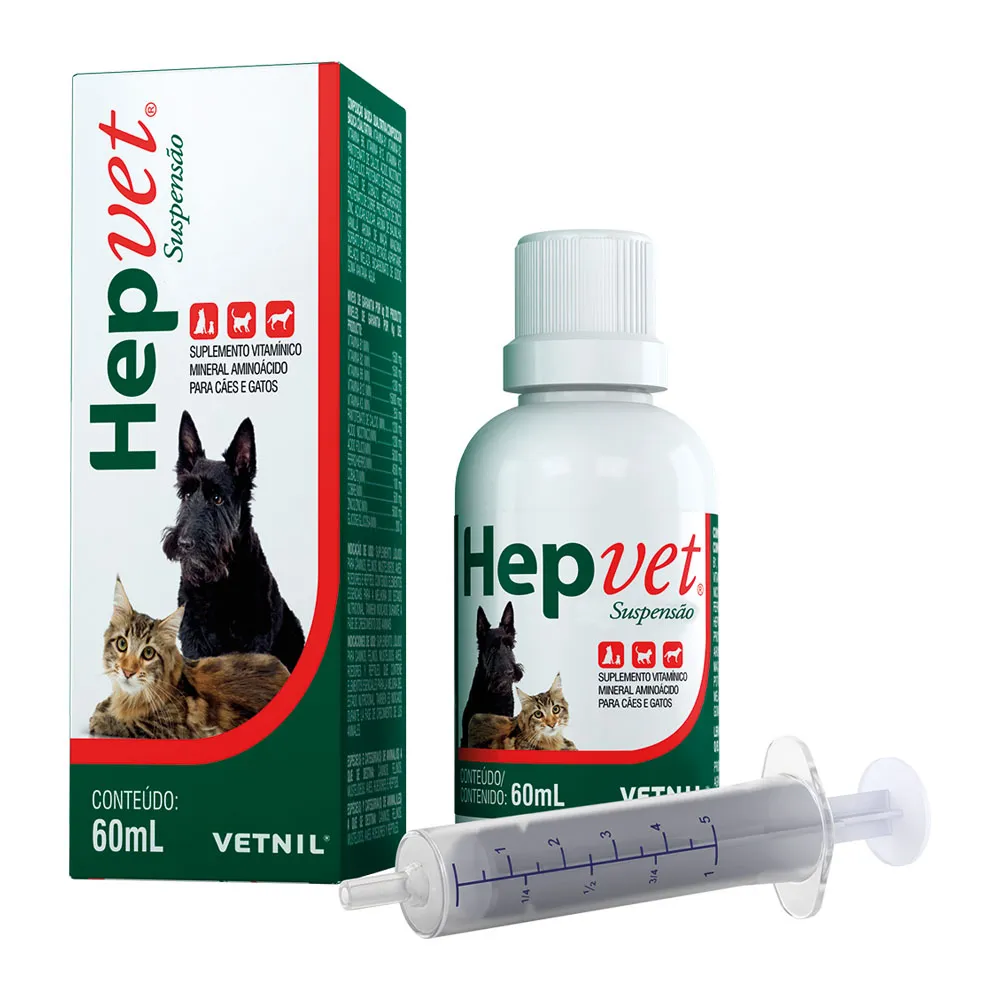 Suplemento Hepvet Suspensão Vetnil para Cães e Gatos 60 mL