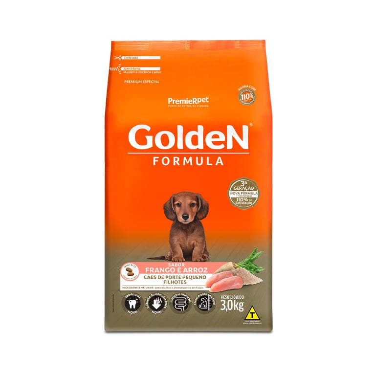 Ração Golden Fórmula Mini Bits para Cães Filhotes Sabor Frango