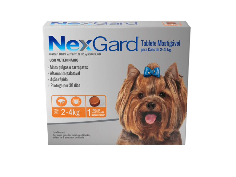 NexGard Antipulgas e Carrapatos para cães de 2 a 4 Kg 11,3 mg