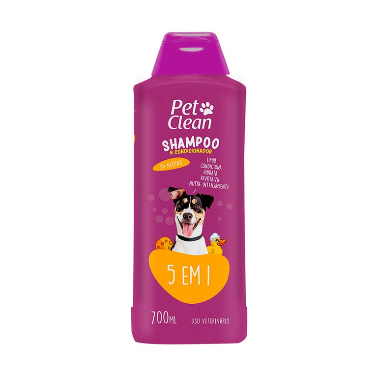 Shampoo e Condicionador Pet Clean 5 em 1 para Cães e Gatos 700 mL