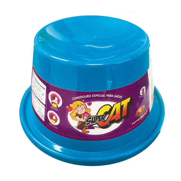 Comedouro Furacão Pet Super Cat para Gatos Azul 200 mL