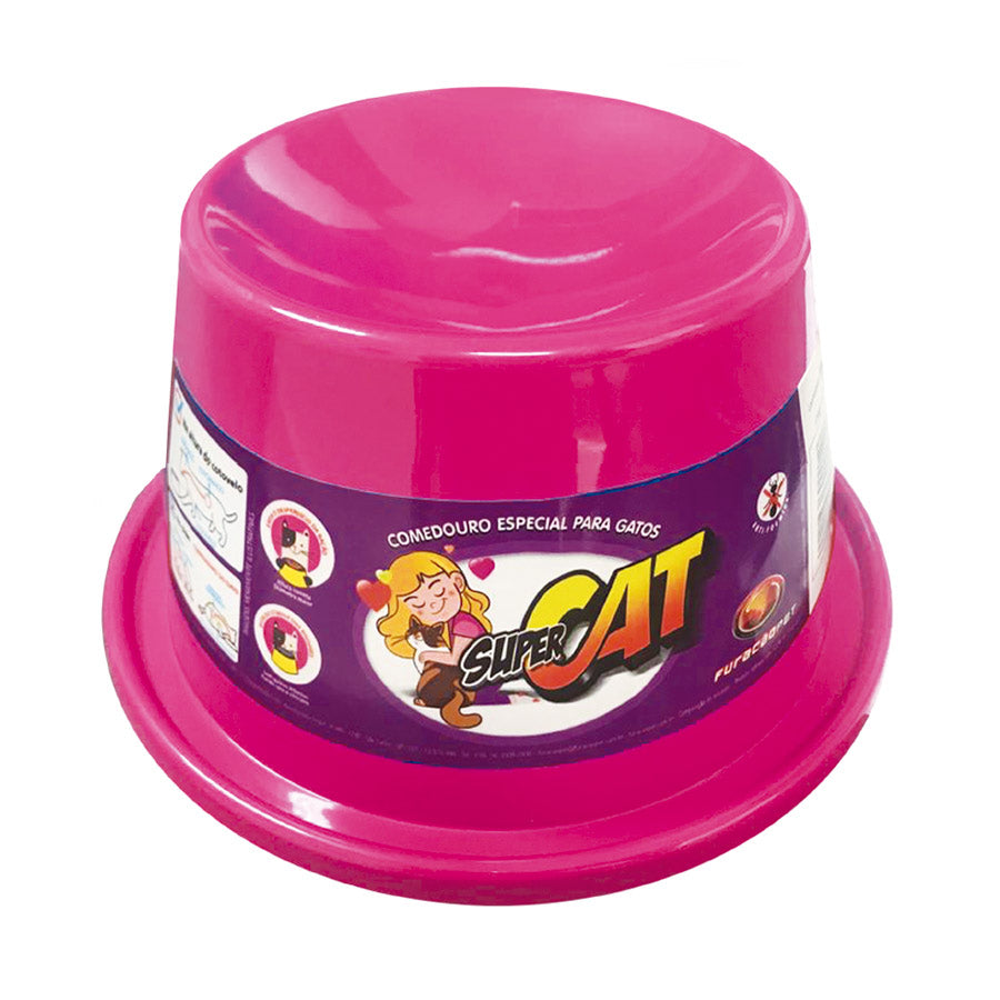 Comedouro Furacão Pet Super Cat para Gatos Rosa 200 mL