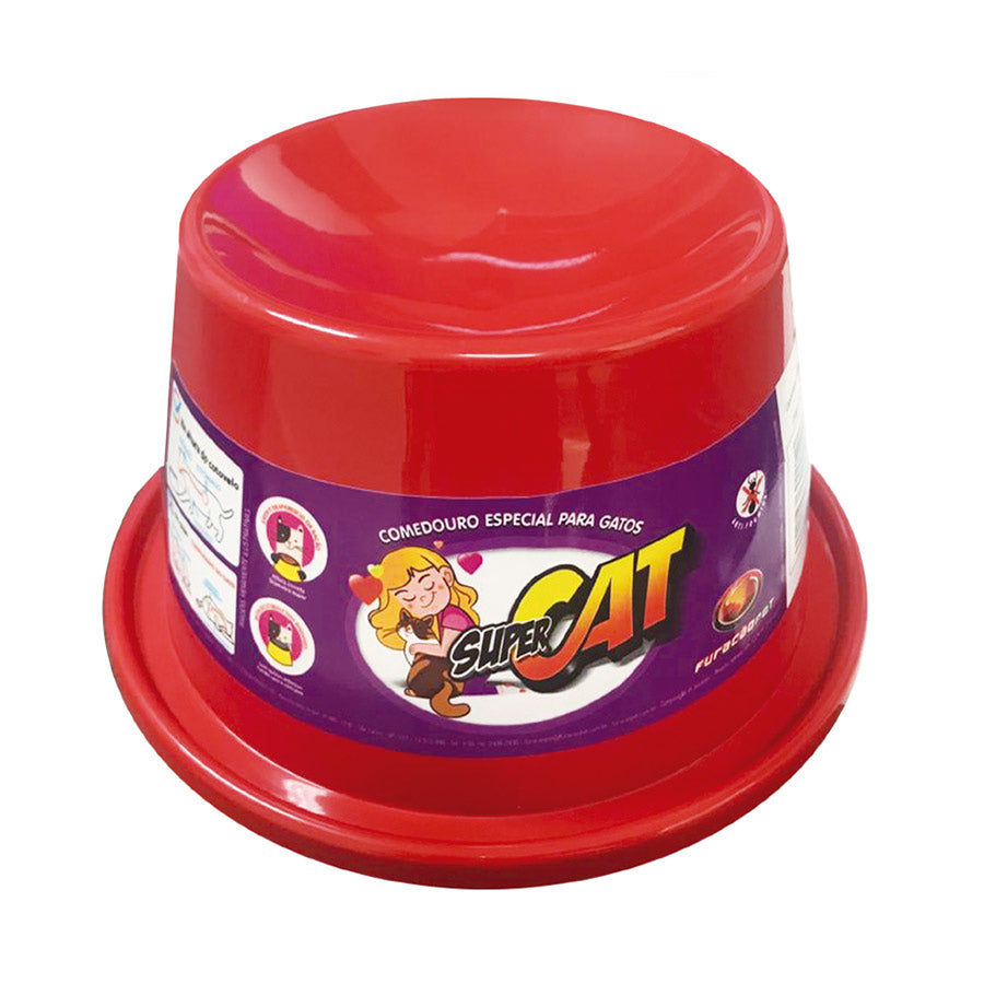 Comedouro Furacão Pet Super Cat para Gatos Vermelho 200 mL