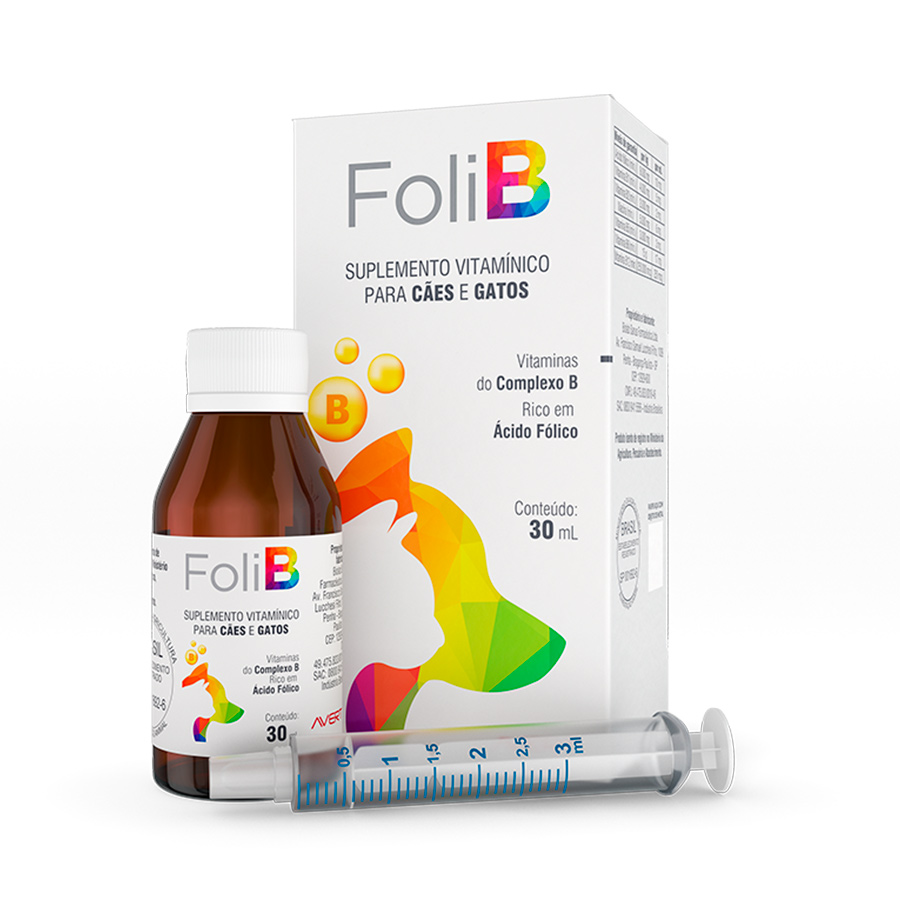 Suplemento Avert Foli B para Cães e Gatos 30 mL