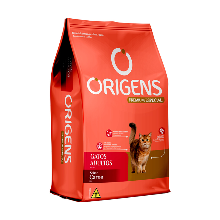 Ração Origens Premium Special para Gatos Adultos Sabor Carne