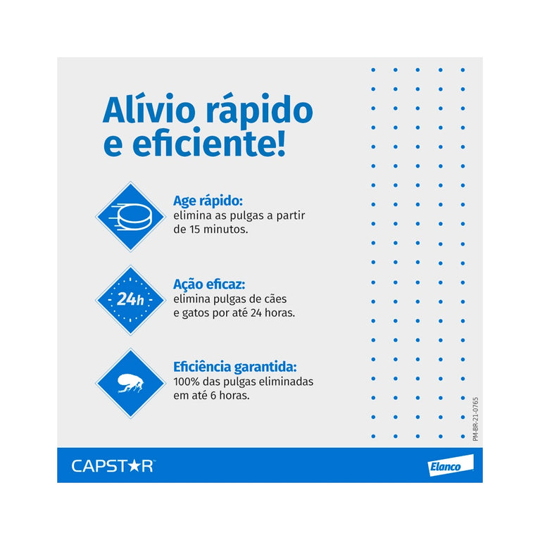 Antipulgas Elanco Capstar 11,4 mg para Cães e Gatos até 11,4 Kg