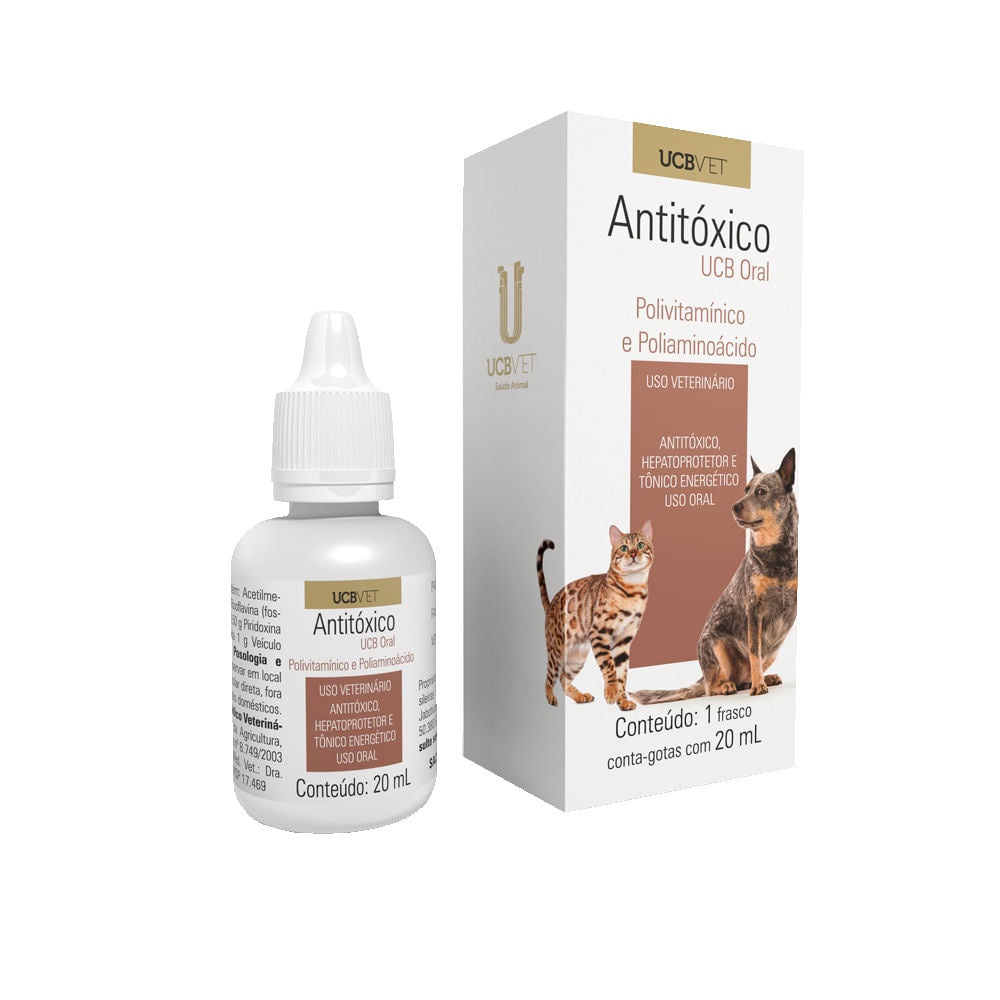 Antitóxico Oral UCB para Cães e Gatos 20 mL