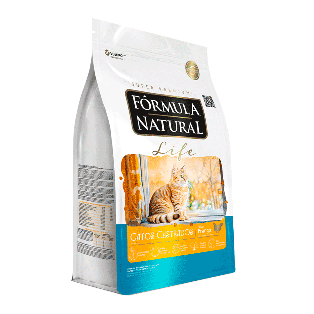 Ração Fórmula Natural Life para Gatos Castrados Adultos Sabor Frango