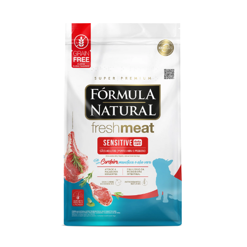 Ração Fórmula Natural Fresh Meat Sensitive para Cães Adultos de Portes Mini e Pequeno Sabor Cordeiro