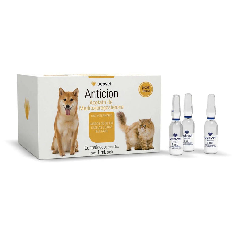 Inibidor de Cio UCB Anticion para Cães e Gatos Fêmeas 36 Âmpolas 1 mL Dose Única