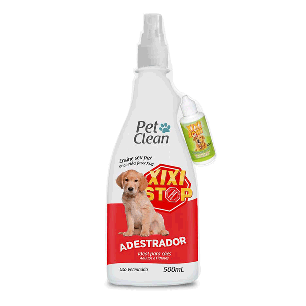 Kit Educador Sanitário Pet Clean para Cães Xixi Stop 500 mL + Xixi Aqui 30 mL